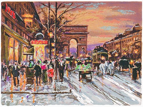 Arch triomphe evening in - arch,