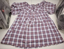 Blouse à carreaux violet