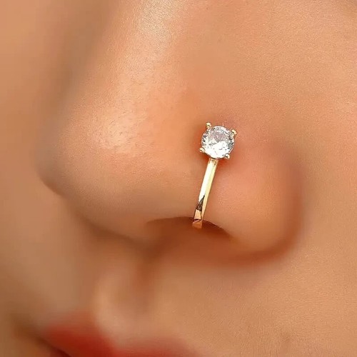 Faux piercing rond zircon - rond,