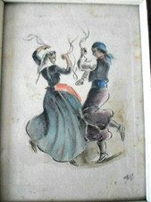 Lithographie 2 danseurs