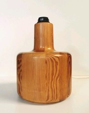 Grand Pied de Lampe Bois tourné Vintage dlg Hans-Agne Jakobsson  60's