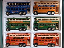 Boîte de 6 Bus CLASSIC DOUBLE DECKER BUS, comme neufs!