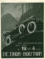 Publicité ancienne automobile De Dion-Bouton 1923 issue de magazine