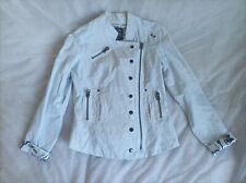 Veste Kaporal Femme Style Biker Blanche, Taille S, Doublure Imprimée