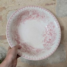 ? Ancien vasque de Toilette U&C Sarreguemines Modèle Florian Décor floral Rose