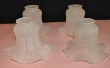 4 anciennes tulipes en  verre pour lustre / art déco