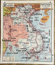 ? Carte scolaire Vidal-Lablache 36, T55, 1950 - Indochine, Madagascar