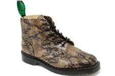 Solovair Fabriqué En Go 6 Œil Derby Bottine Marron Faux Snake S232A-S6-969-SMS-G