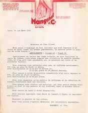 Facture  1936 RIDEAUX ET