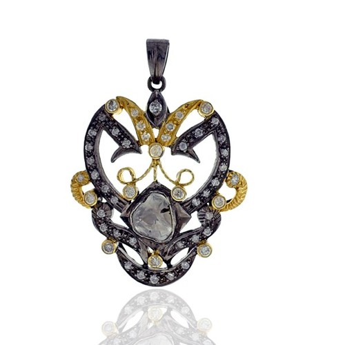Pendentif vintage diamant - , or