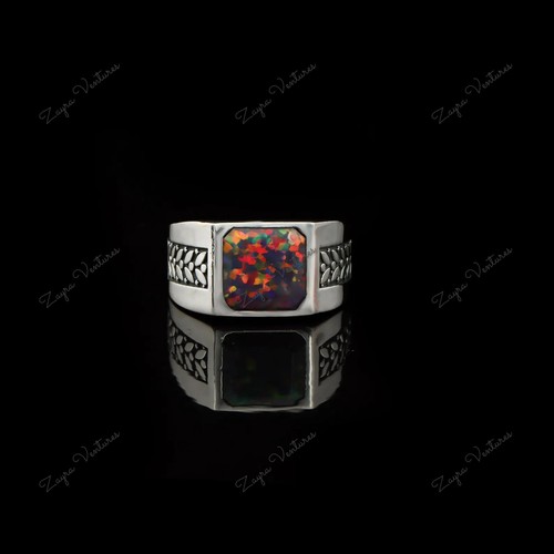 Bague chevalière homme opale - bague,
