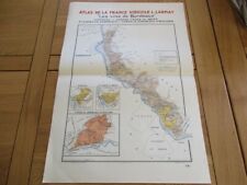 CARTE OENOLOGIE VINICOLE BORDEAUX LOUPIAC CROIX DU MONT 45X64 ATLAS LARMAT 1943