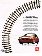 PUBLICITE ADVERTISING 094  1989  CITROEN  BX 4X4 roues motrices