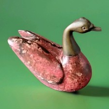 Ancien canard en bois et cuivre 