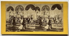 PARIS Salon Second Empire c1865 Photo Lefort Stereo Albumine Vintage Déchirure