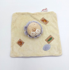 Doudou plat lion jaune beige