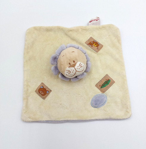 Doudou plat lion jaune - , beige