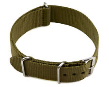 Bracelet montre NATO Nylon résistant vert olive 18mm 20mm 22mm 24mm NEUF