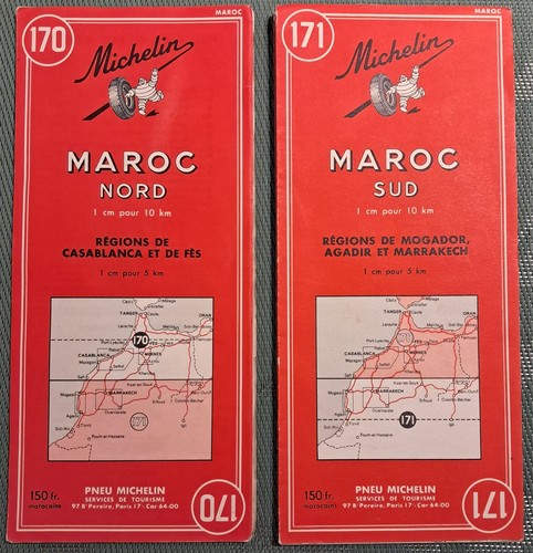 Lot cartes michelin - de, maroc