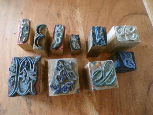 Ancien lot tampons lettres - lot,