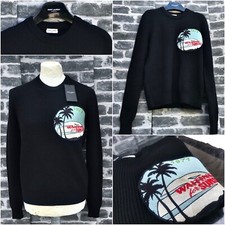 UltraRare & Great Saint Laurent AW17 Waiting For Sunset Patch Thick Wool Sweater