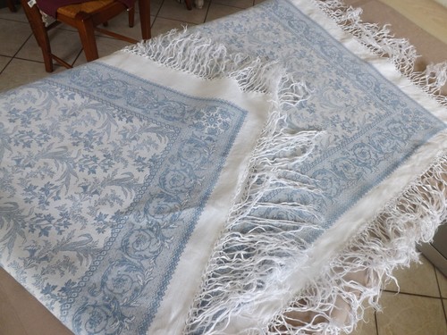 Nappe frangée bleue et - nappe,