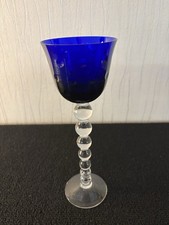 Verre à vin Roemer Bubble bleu cobalt en cristal de Saint Louis