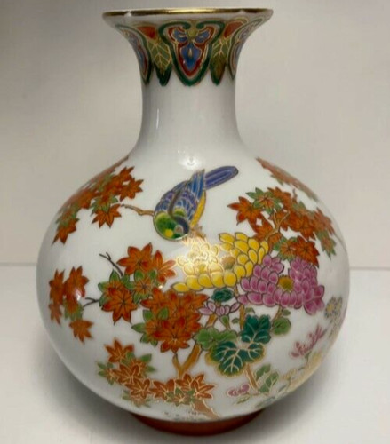 Vase porcelaine décor - , oiseau