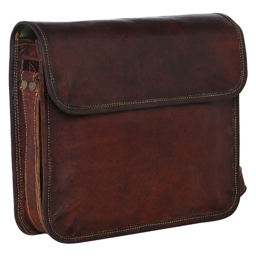 Sac besace serviette cuir - cuir, brun