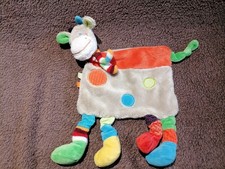 doudou plat girafe marron rond orange Mots d'enfants  Etat neuf