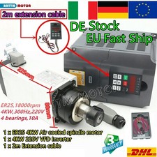 「FR」4KW CNC Spindle Motor Air Cooled Milling ER25 18000RPM+HY VFD Inverter 220V