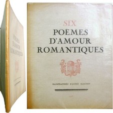 Six poèmes d'amour romantiques 1945 lithos André Harfort n°20 + suite en bistre