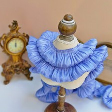 1M 2 Couches Ruban Satin Volant Ruche Serviettage pour Poupée Robe Rideau Décor