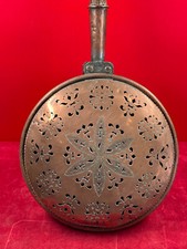 Ancienne Bassinoire XIX ème cuivre Chaufferette chauffe lit braise 28 cm