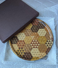 Plateau rond en bois de marqueterie Hakone Yosegi Φ29 cm/Φ11,4 pouces Yosegi ...