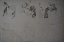 LITHO  XIX° ETUDE DESSIN