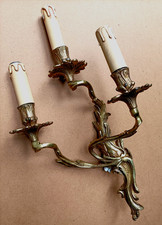 Importante applique triple en bronze - Etat de marche - début XXe S - H 49 cm