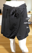 Cop Copine Taille 36  Jupe Culotte Bermuda noir satiné polyester Denal