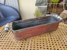 ??  ANCIEN CACHE POT JARDINIÈRE EN CUIVRE TERRASSE JARDIN FLEURS BALCON  ??