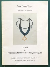 (FRANC-MACONNERIE) Livres & précieux manuscrits maçonniques. Catalogue de ventes