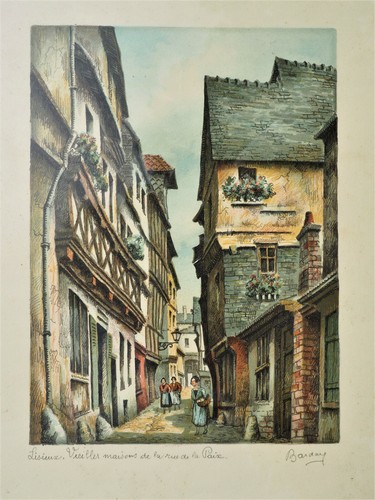 Belle lithographie couleur xix - lithographie,