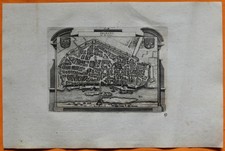 VAN DER AA Gravure originale c1725 PLAN D'ORLÉANS sur la Loire Loiret