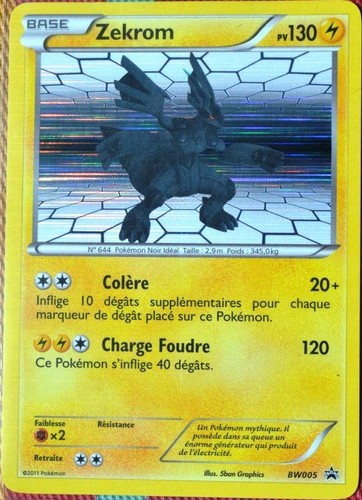 Carte pokémon bw005 zekrom - carte,