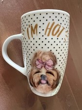 Tasse en Céramique avec Motif de Chien et Message "I'm Hot"