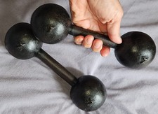 Paire haltères vintage 2 x 3,5 = 7 Kg en fonte - Musculation Déco indus