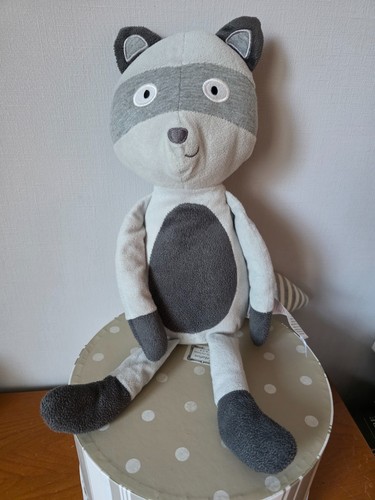 Doudou raton laveur vert - laveur,