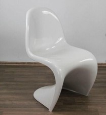 6 Chaises en S inspiré Panton design finition blanc brilant neuf