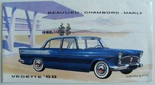 Brochure SIMCA Vedette 58  Beaulieu / Chambord /  Marly