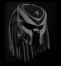 CASQUE MOTO PREDATOR NEUF LIGNE GRISE PERSONNALISÉE (CERTIFIÉ DOT & ECE)