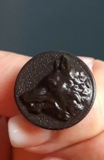 M05 tête de loup noir D22mm bouton de vénerie de chasse d'uniforme 